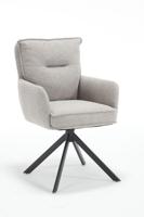 Artistiq Draaibare Eetkamerstoel 'Destinie' Structuurstof, kleur Grijs - thumbnail