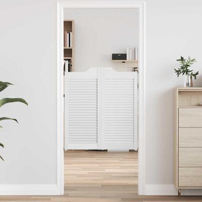 Draaideuren louvredesign 1-paar 90x80 cm wit