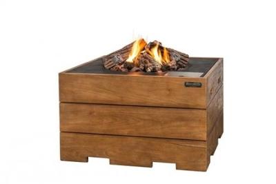 Cocoon haard lounge & dining teakhout vierkant zwart