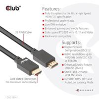 club3D CAC-1374 HDMI-kabel HDMI Aansluitkabel HDMI-A-stekker 4.00 m Zwart - thumbnail