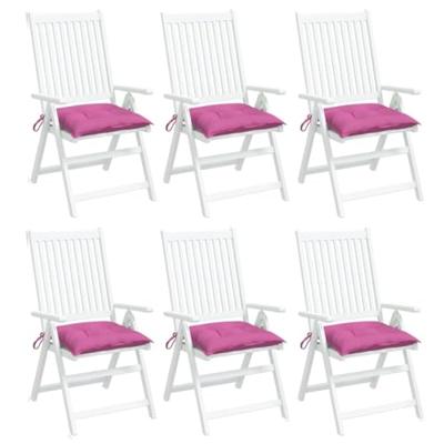 VidaXL Stoelkussens 6 st 40x40x7 cm stof roze