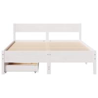 Bedframe zonder matras massief grenenhout wit 120x200 cm - thumbnail