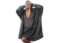 Baleine Home - Hoodie Deken - Grijs - Flanel - One Size - thumbnail