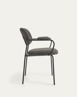 Kave Home Auxtina eetkamerstoel Corduroy Dark Grey - thumbnail