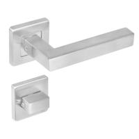 Deurkruk 1249 Vierkant op rozet vierkant met WC8mm RVS - thumbnail
