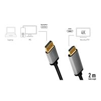 LogiLink CDA0107 video kabel adapter 2 m DisplayPort HDMI Zwart, Grijs - thumbnail