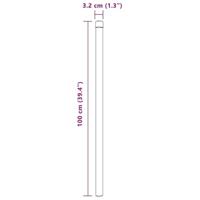 Hekpalen 12 pcs Grijs 100 cm Poedergecoat staal - thumbnail