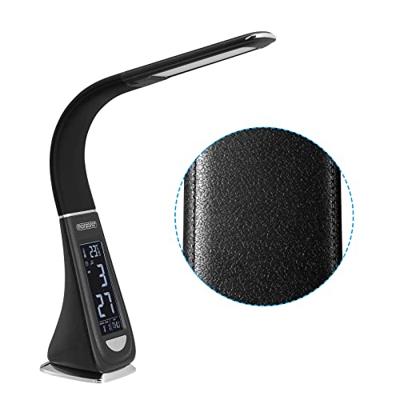 LED tafellamp - 4in1 lamp - kalender - klok - thermometer - zwart LED tafellamp - 4in1 lamp - kalender - klok - thermometer - zwart