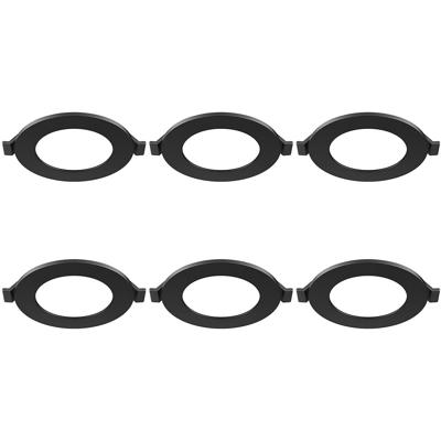 LED Downlight Inbouwspot 6 Stuks - Brinton Thin - 3W 220lm 120° Bundelhoek - Helder/Koud Wit 6500K - IP40 - Rond - Zwart - Ø85mm Buitenmaat - Ø70mm Zaagmaat