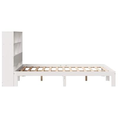 Bed met boekenkast zonder matras grenenhout wit 120x190 cm - thumbnail