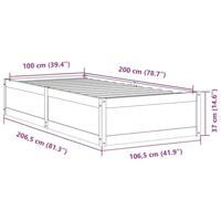 Bedframe massief grenenhout wasbruin 100x200 cm - thumbnail