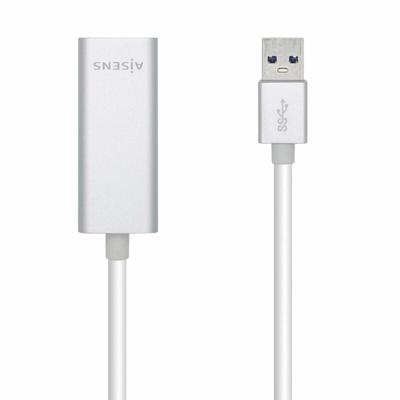 Adapter Ethernet naar USB Aisens Conversor USB 3.0 A Ethernet Gigabit 10/100/1000 Mbps, 15 cm Wit 15 cm