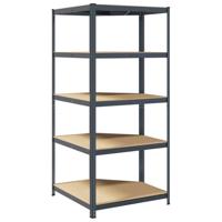 Hoekrek 5-laags staal en bewerkt hout antracietkleurig - thumbnail