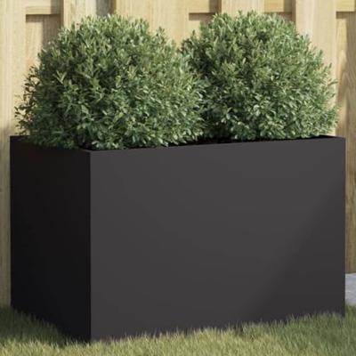 VidaXL Plantenbak 62x40x39 cm staal zwart VidaXL Plantenbak 62x40x39 cm staal zwart
