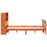 Bed met boekenkast zonder matras hout wasbruin 180x200 cm - thumbnail