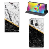 Samsung Galaxy M20 | Standcase | Marmer Wit Zwart - Origineel Cadeau Man - thumbnail