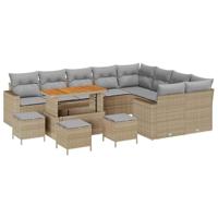Tuinbankenset 13 pcs Beige poly rattan - thumbnail