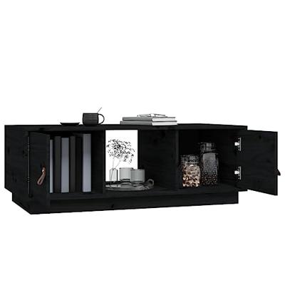 Salontafel 100x50x35 cm massief grenenhout zwart