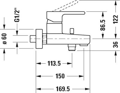 Duravit B.2 2-gats badmengkraan opbouw Chroom