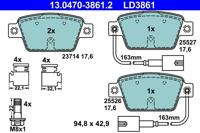 Remblokkenset, schijfrem ATE Ceramic 13047038612 - thumbnail