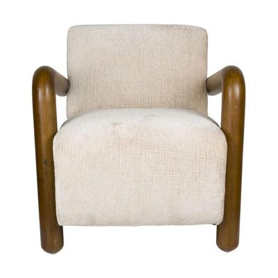 Dutchbone Fauteuil 'Robinson' Chenille en rubberhout
