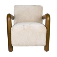 Dutchbone Fauteuil 'Robinson' Chenille en rubberhout - thumbnail