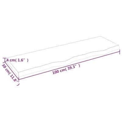 VidaXL Wastafelblad 100x30x(2-4) cm onbehandeld massief hout