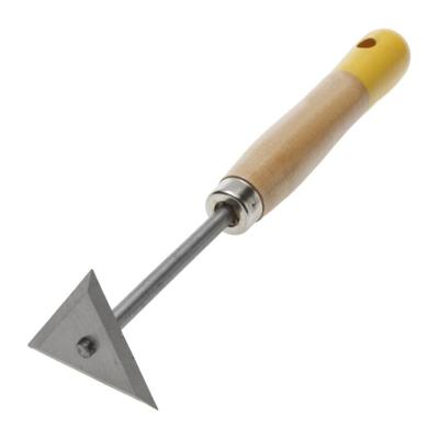 ANZA verfkrabber - lange houten steel - driehoek 80mm - 1001002