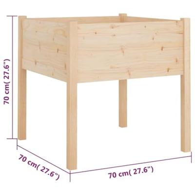VidaXL Plantenbakken 2 st 70x70x70 cm massief grenenhout