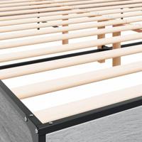Bedframe bewerkt hout metaal grijs sonoma eiken 200x200 cm - thumbnail