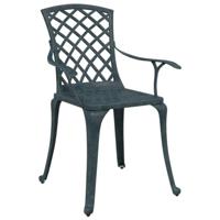 Tuinstoelen 2 st gietaluminium groen - thumbnail
