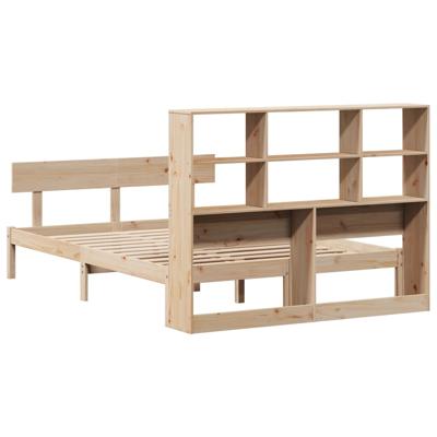 Bed met boekenkast zonder matras massief grenenhout 160x200 cm - thumbnail