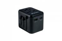 Verbatim UTA-02 Worldwide Travel Adapter + USB-A & USB-C - thumbnail