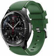 Siliconen sportbandje - Donkergroen - Geschikt voor Samsung Galaxy Watch 3 (45mm) - Galaxy Watch 46mm - Samsung Gear S3 Classic & Frontier - thumbnail