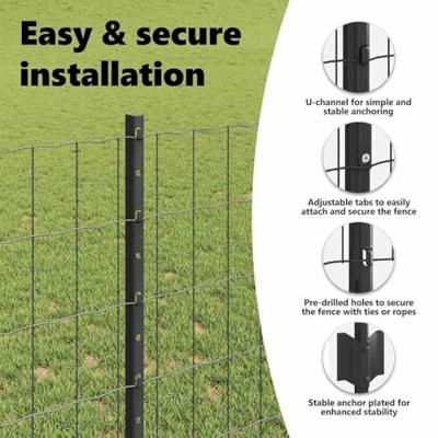 VidaXL Hek met paal grijs 1 x 10 m staal en pvc