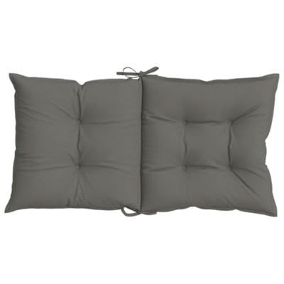 VidaXL Stoelkussens 2 st lage rug 100x50x7 cm stof donkergrijs - thumbnail