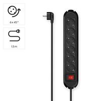 Hama Stekkerdoos 6-voudig Schakelaar Wandmontage 1,5 M Zwart - thumbnail