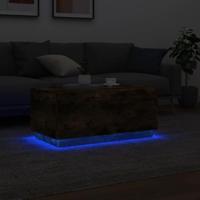 Salontafel met LED-verlichting 90x50x40 cm gerookt eikenkleurig - thumbnail
