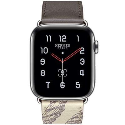 Leren bandje met print - Bruin - Geschikt voor Apple Watch 38mm / 40mm / 41mm / 42mm