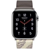 Leren bandje met print - Bruin - Geschikt voor Apple Watch 38mm / 40mm / 41mm / 42mm - thumbnail