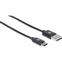 Manhattan 354936 USB-kabel USB 2.0 USB-A stekker, USB-C stekker 3.00 m Zwart - thumbnail