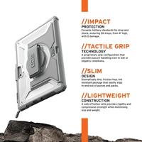 Urban Armor Gear Plasma Healthcare Handstrap & Kickstand Case Back cover Wit, Grijs Tabletcover - thumbnail