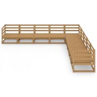 9-delige Loungeset massief grenenhout honingbruin - thumbnail