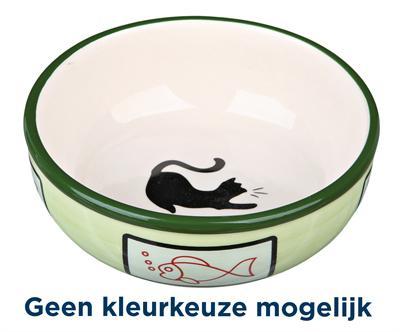 TRIXIE VOERBAK / WATERBAK KAT / VIS KERAMIEK ASSORTI 13 CM 350 ML 4 ST