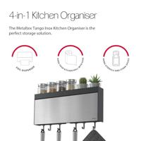 Metaltex Kitchen Helpers Tango Keukenrolhouder met Snijhulp 38x6x17 cm RVS/Grijs - thumbnail