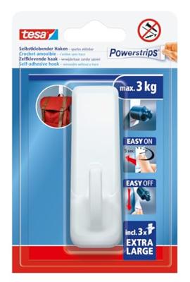 tesa Powerstrips XL Lijmhaak rechthoekig Wit Inhoud: 1 stuk(s) tesa Powerstrips XL Lijmhaak rechthoekig Wit Inhoud: 1 stuk(s)