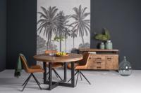 LivingFurn Ronde Eettafel Strong 140cm, Mangohout en staal - thumbnail