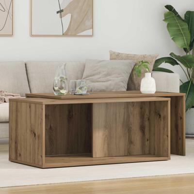 Koffietafel Set 2 pcs Artisan Eiken Bewerkt hout Koffietafel Set 2 pcs Artisan Eiken Bewerkt hout