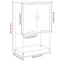 Hoge kast 68,5x38,5x107 cm staal olijfgroen - thumbnail