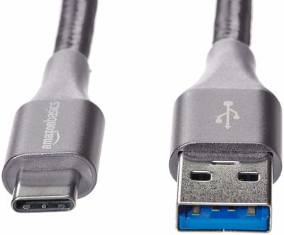 Amazon Basics Snellaadkabel, USB-C naar USB-A-3.1 (Gen. 1), nylon omhulsel, 5 GBit/s hoge snelheid, USB-IF-gecertificeerd